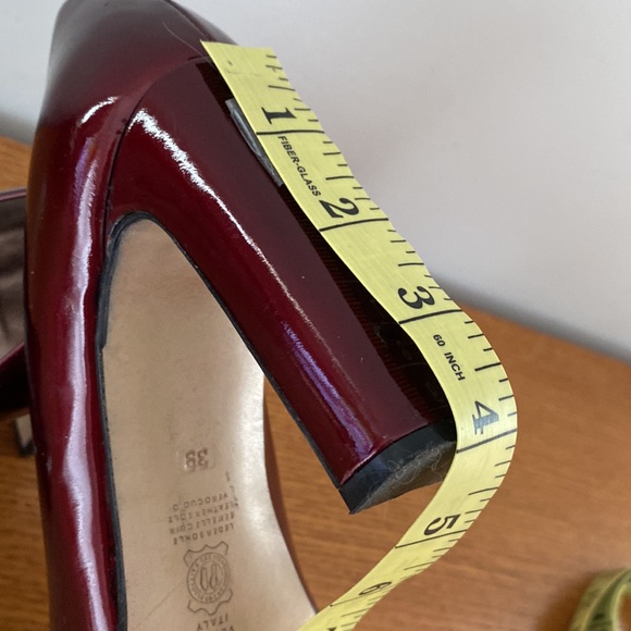 Simard square toed wine patent genuine leather high heels 👠. Made in Italy. 39 - Picture 14 of 14